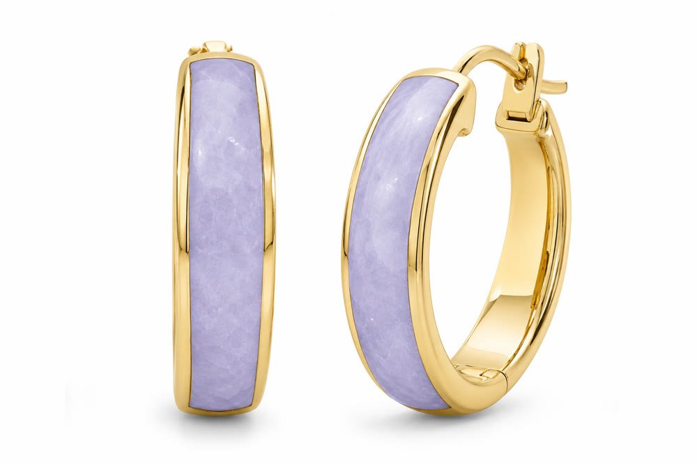 Lavender Jade Hoops