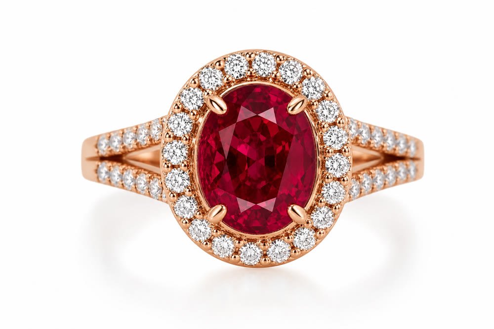 Crimson Ruby Gold Ring