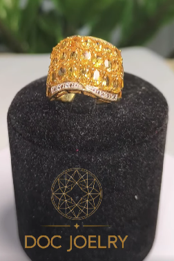 Solar Cascade Citrine Princess Ring