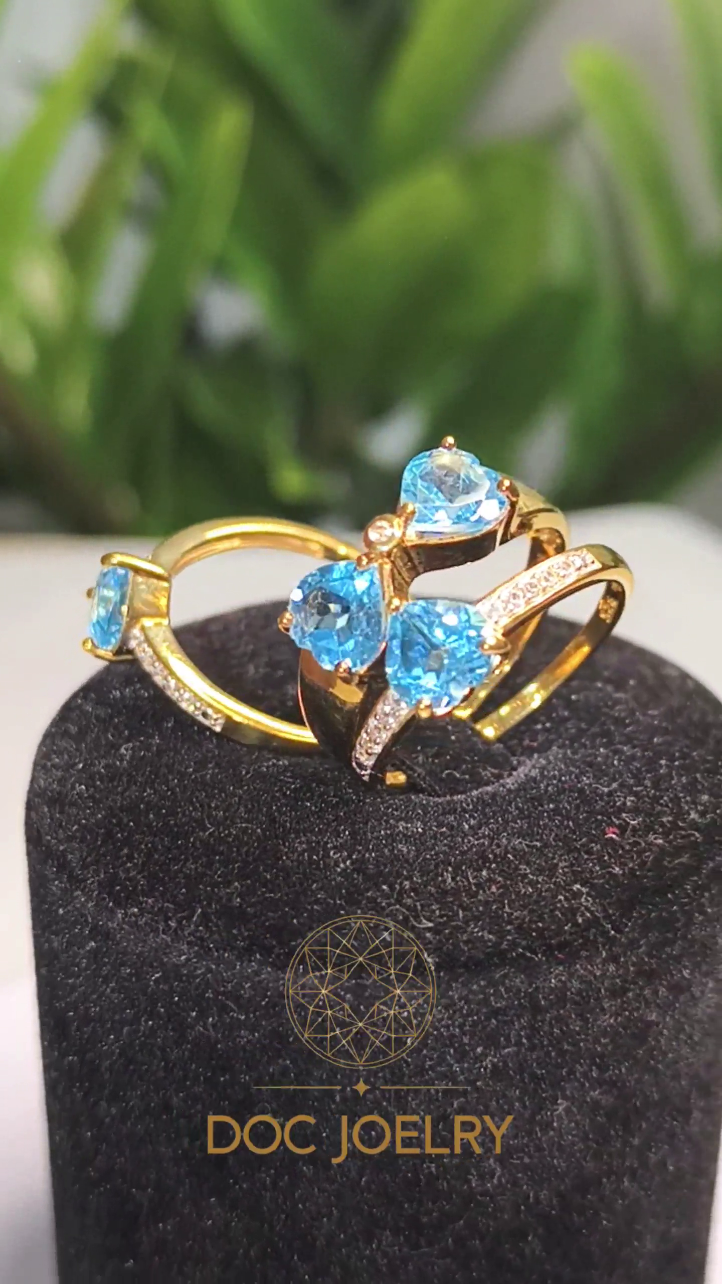 Swiss Blue Princess Stackable Ring Set