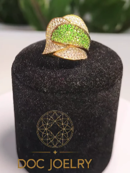 Verdant Eclipse Diopside Ring 