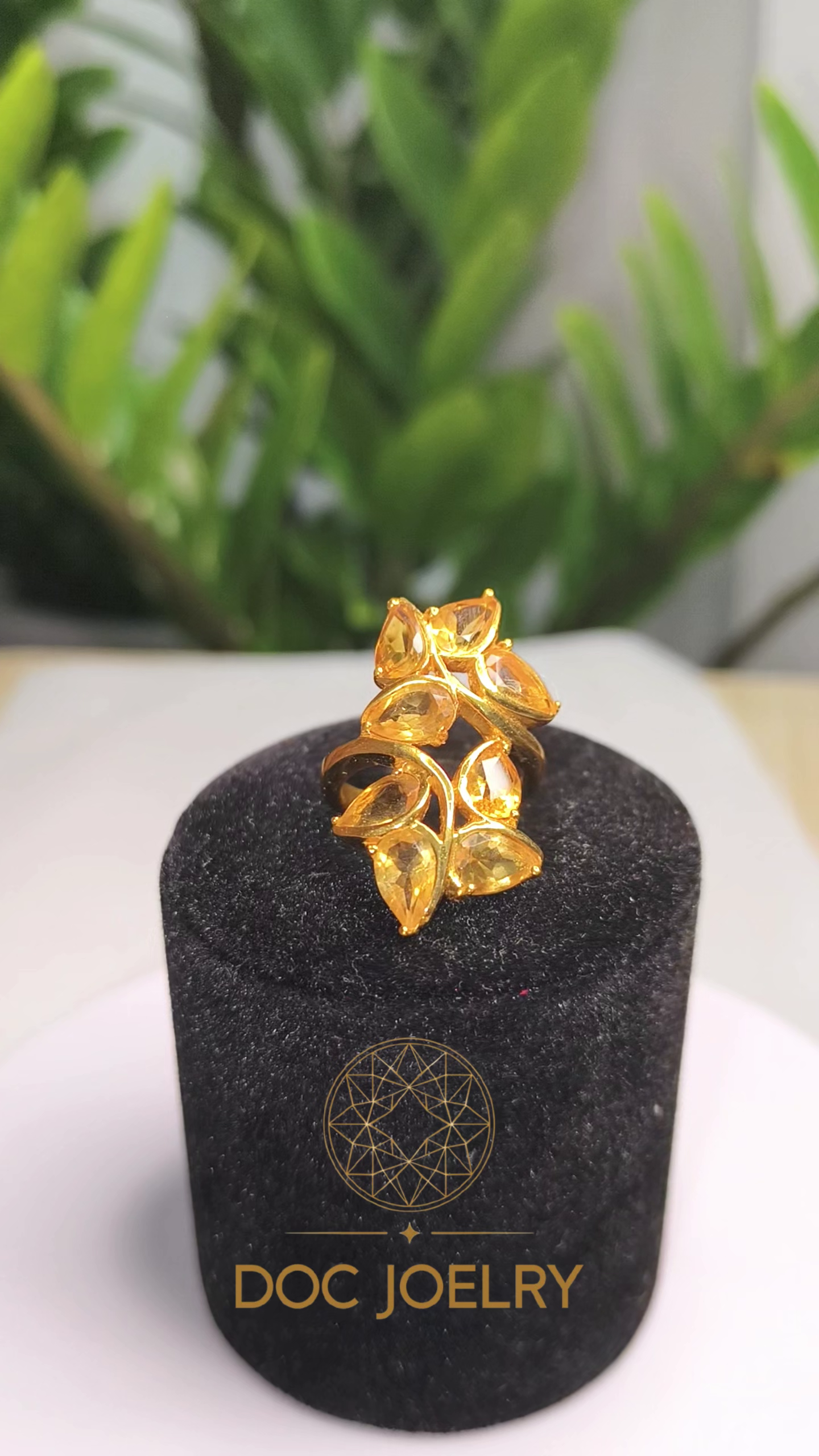 Citrine Sunburst Bouquet Ring 