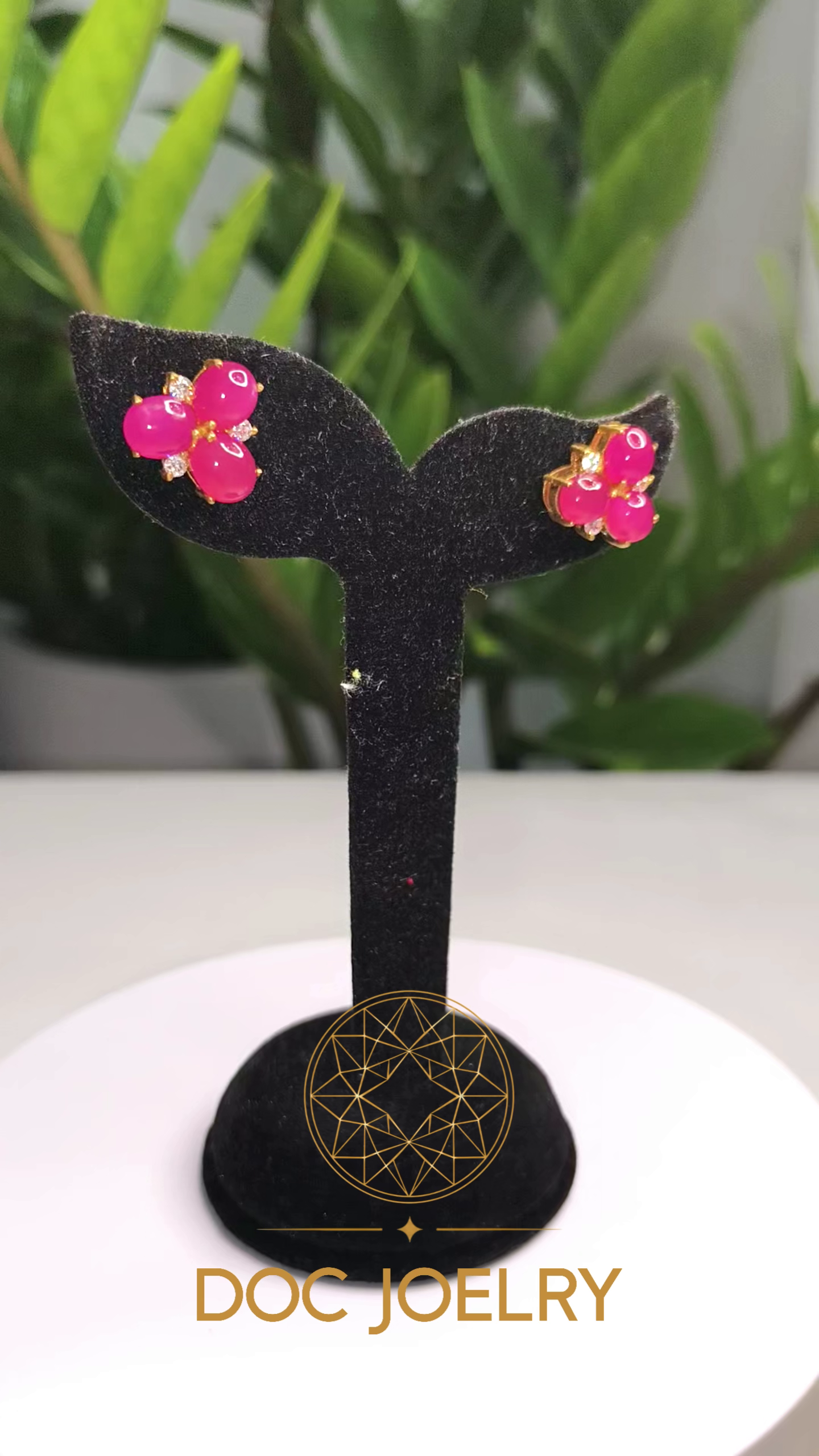 Ruby Blossom Stud Earrings 