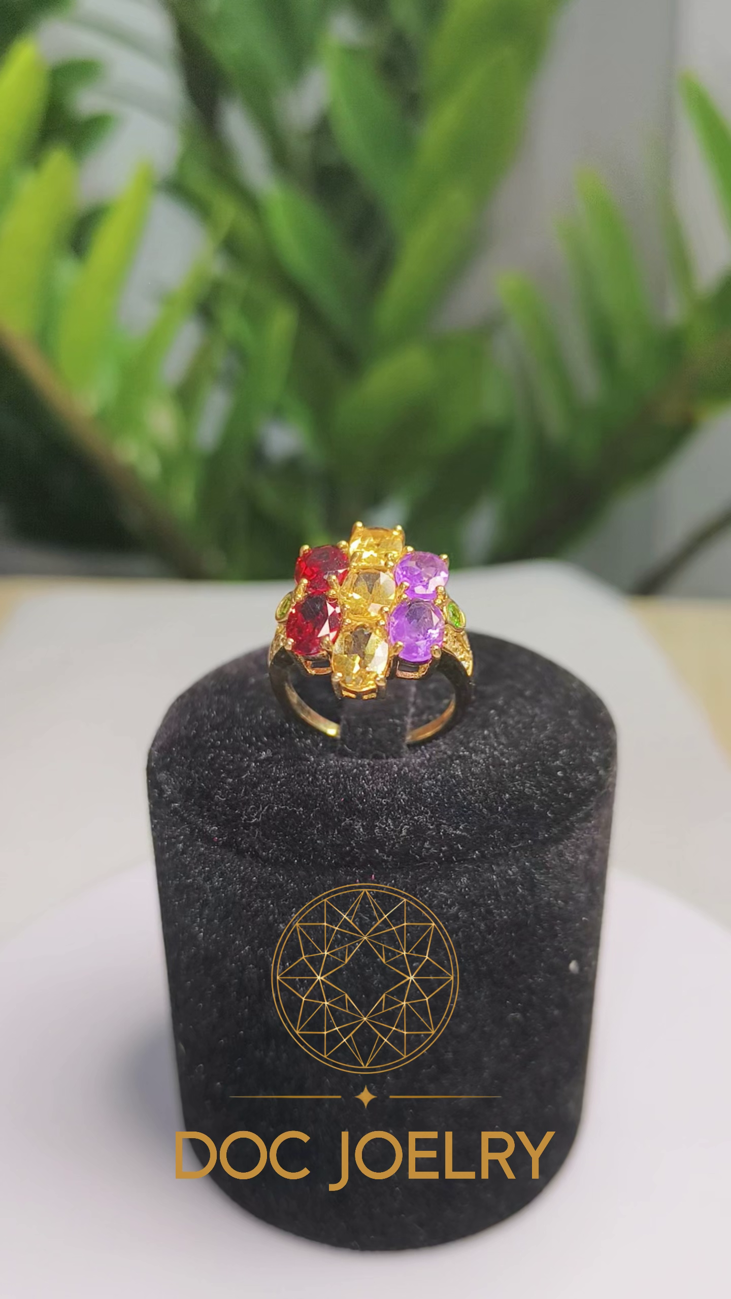 Citrine Symphony Gem Cluster Ring 