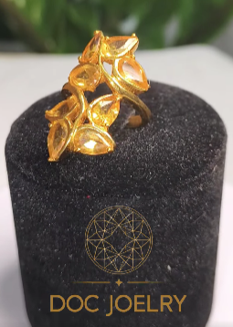 Citrine Sunburst Bouquet Ring 