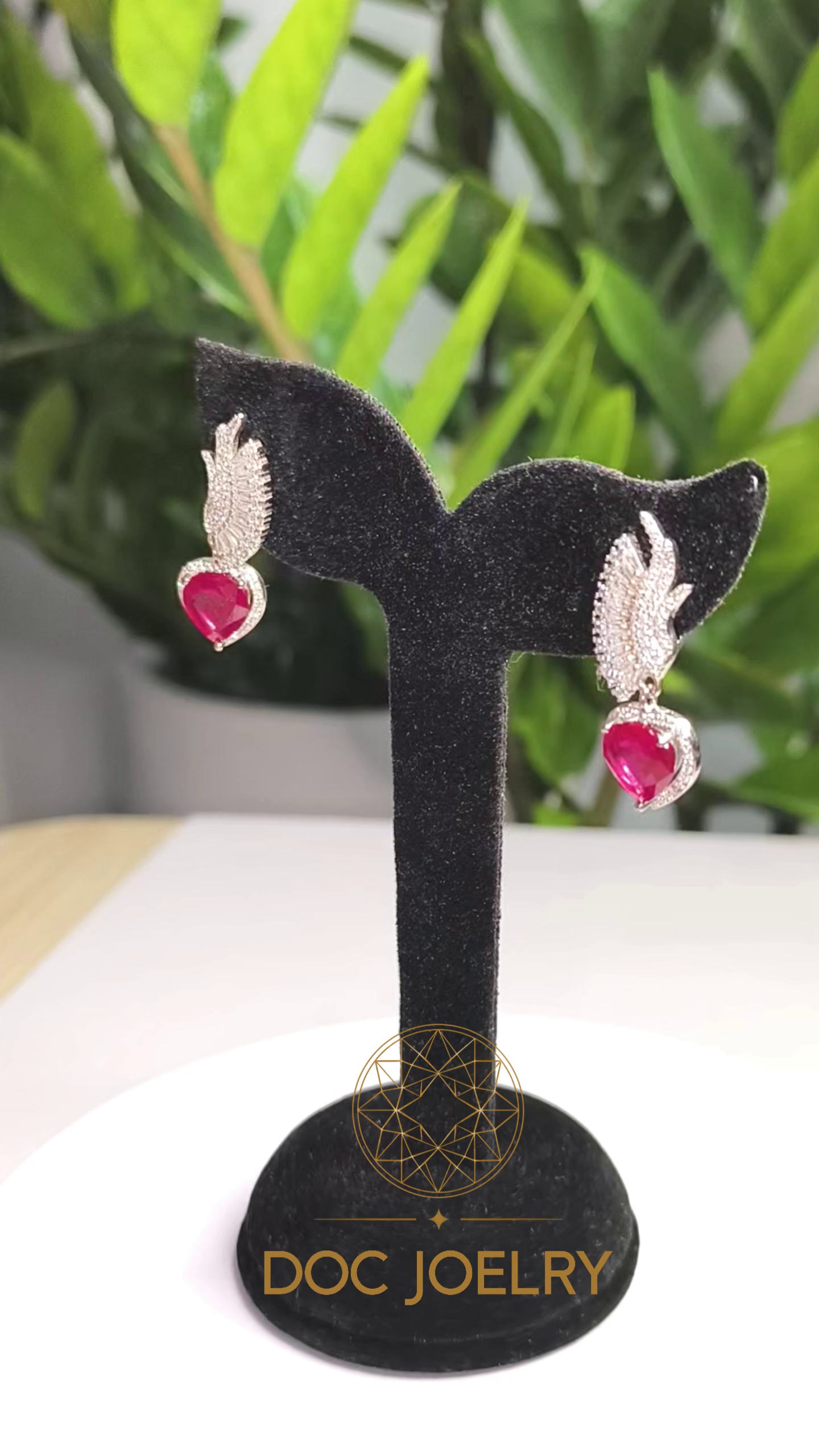 Ruby Wings of Love Earrings 