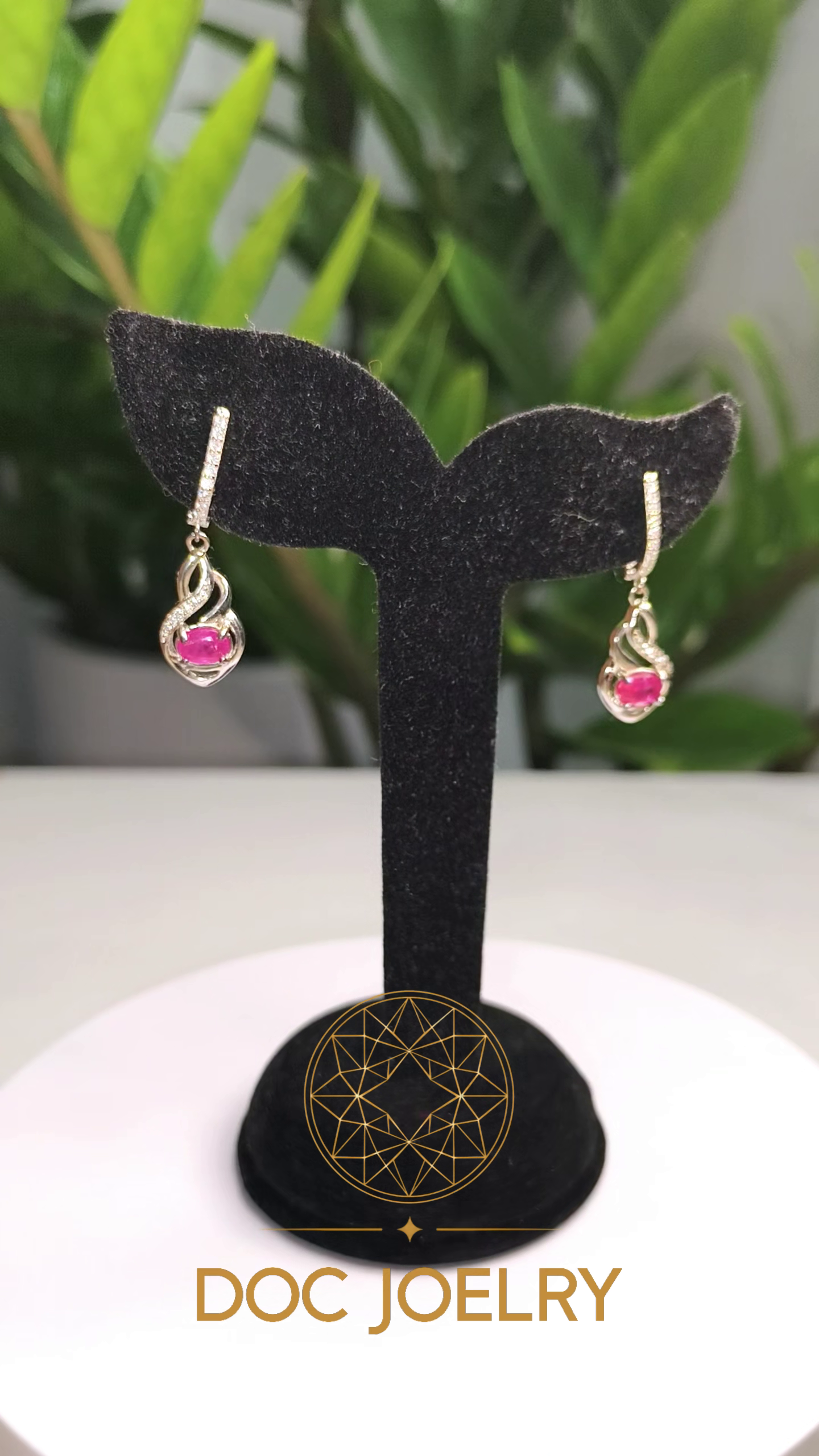 Pink Sapphire Ribbon Glow Earrings 