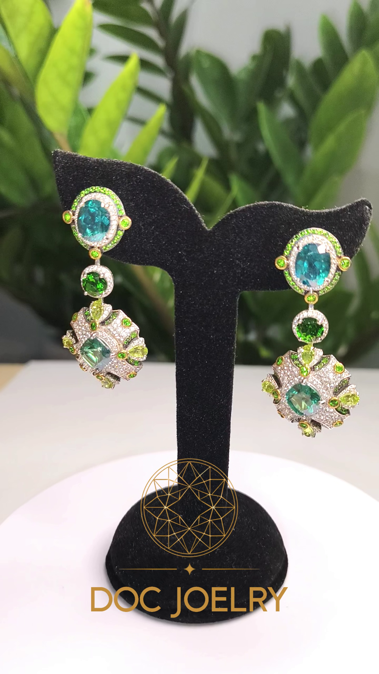 Verdant Rosette Topaz Queen Earrings