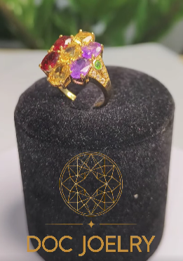 Citrine Symphony Gem Cluster Ring 