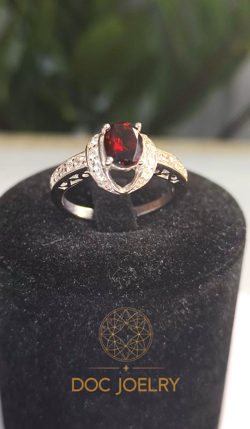Midnight Garnet Orbit Ring 